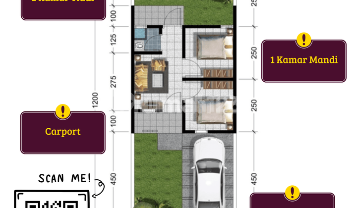 Promo Tipe Wahid 30/60 Blok A5/14 – Dekat Tol, Harga Miring!