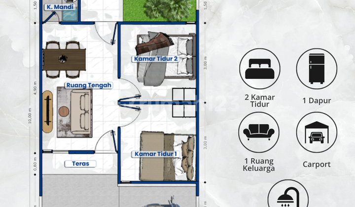  3 Menit dari Tol Grati, Rumah Type ASter Blok A32 di tosari 2