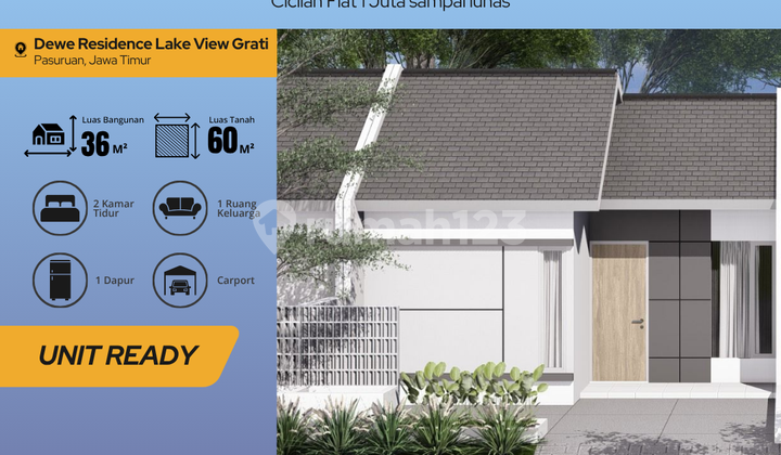 UTJ 500 ribu Rumah Tipe Bougenville Blok A9 di purwosari Pasuruan