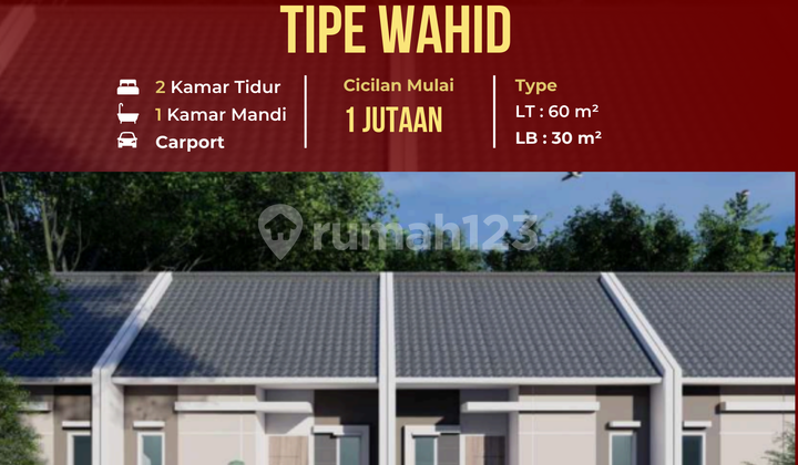 Rumah Dijual Tipe Wahid Blok B8-3, Cicilan Ringan, DP 0%, Rumah Dijual Tipe Wahid Blok B8-3, Cicilan Ringan, DP 0%,