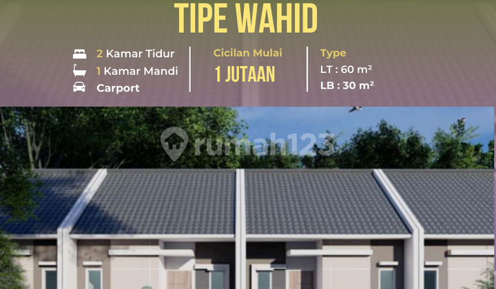 Rumah Dijual Tipe WAHID 30/60 Blok B7-12A Siap Huni