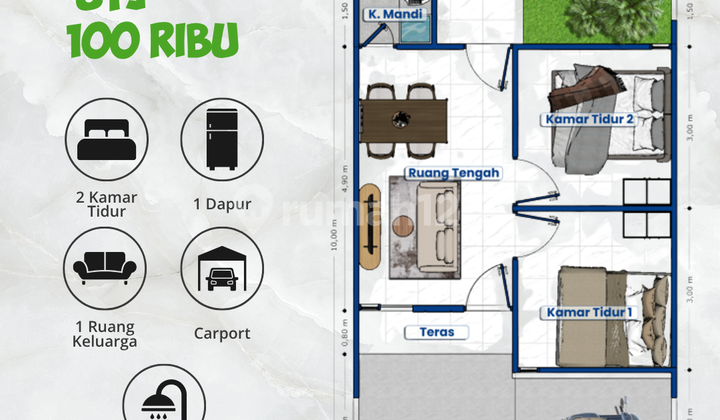 Rumah Strategis Tipe ester 30/60 Blok B8-11 - Bebas Banjir 2