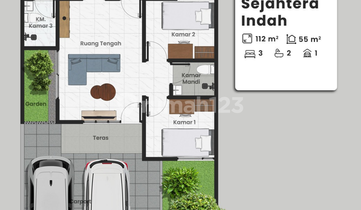 Modern House in Krian Area, type 55/183, Super Strategic Location 2