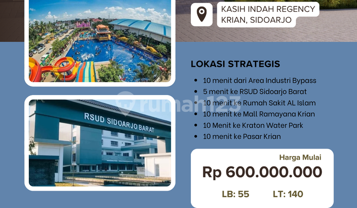 Rumah Type 55/140 Blok A2 No. 01, Dekat RSU Al-Islam 