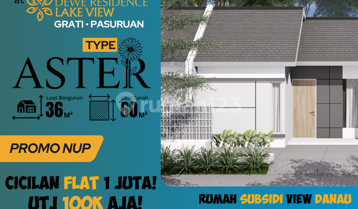 Rumah Subsidi Type Aster DP 0% cicilan flat 1jt Lokasi Strategis