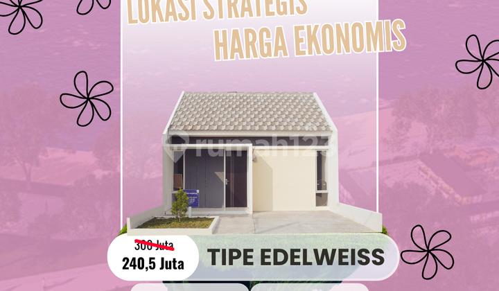 Rumah Type Edelweiss 36/60 Blok D1 No. 26 Legalitas Lengkap HGB
