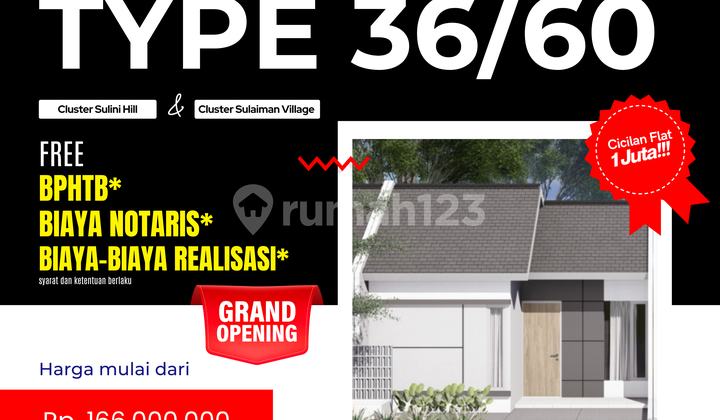 Rumah Baru Grati Pasuruan, Booking 100Rb & Free Biaya KPR