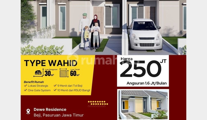 Rumah Modern Type Wahid 30/60 Blok A15 –Tanpa DP Rumah Modern Type Wahid 30/60 Blok A15 –Tanpa DP