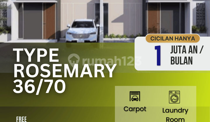 Rumah Type 36/70 Rosemary Blok B26 Grati-Legalitas lengkap & aman