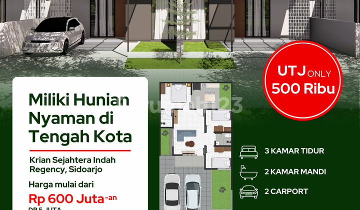 Rumah Kasih Regency SHM, Cicilan Ringan, Siap Huni