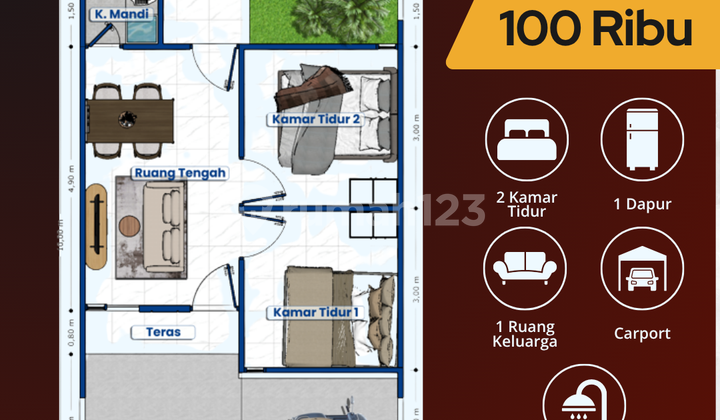 Rumah Modern Tropis Aster Grati, Ventilasi & Cahaya Baik 2