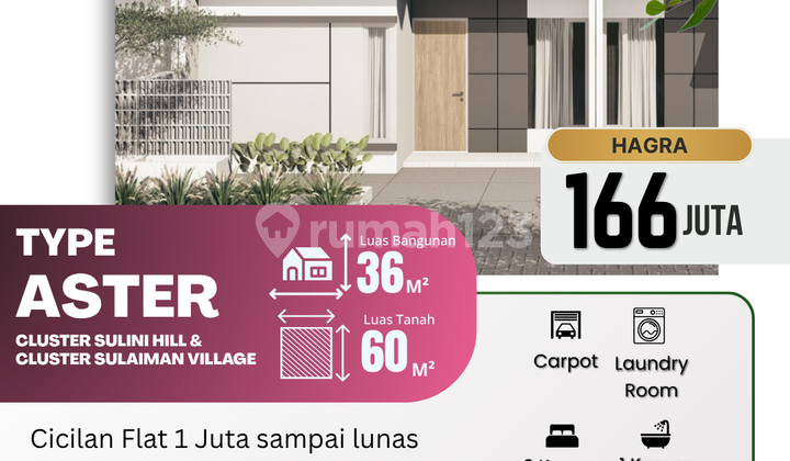 Rumah Aster 36/60 Pasuruan, Dekat Jalan Raya Utama