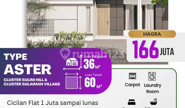 Rumah Aster 36/60 Grati Pasuruan, Siap Huni Harga Terbaik