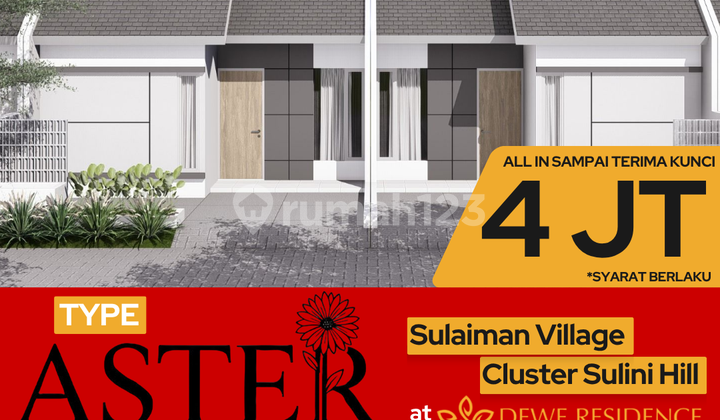 Rumah Type Aster View Danau, Cicilan Flat 1 Jutaan, Bebas Banjir