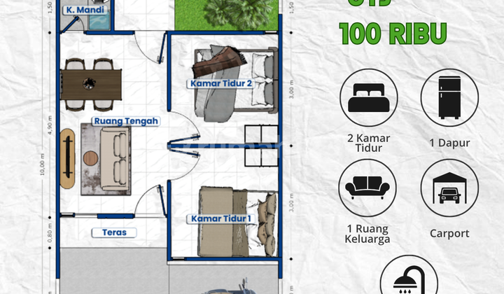 Rumah View Danau, Type Aster, Angsuran Ringan 1 Juta! 2