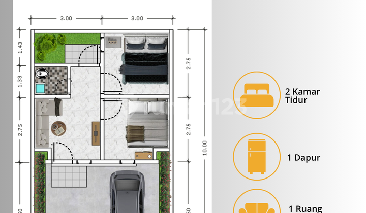 Rumah Sejuk View Danau di Pasuruan Type Aster Bisa KPR 2