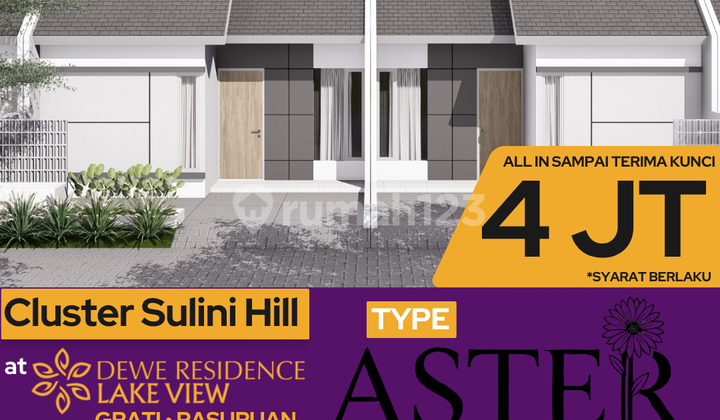 Rumah View Danau di Pasuruan Timur Type Aster Cicilan Flat 1 Jutaan