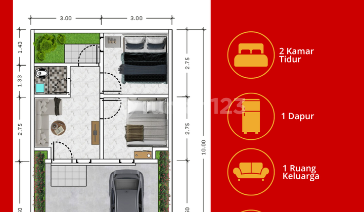Rumah Type Aster View Danau, Cicilan Flat 1 Jutaan, Bebas Banjir 2