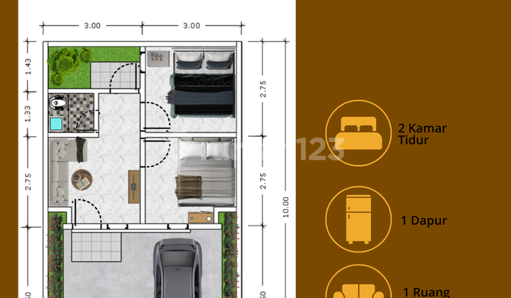 Rumah Murah Type Aster 36/60 di Pasuruan Lingkungan Nyaman 2
