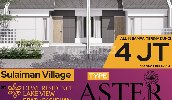 Dijual Rumah Type Aster Kawasan Tenang dan Sejuk Pasuruan