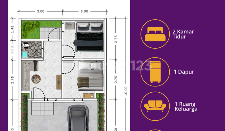 Rumah Subsidi Type Aster dekat Kawasan Industri 2