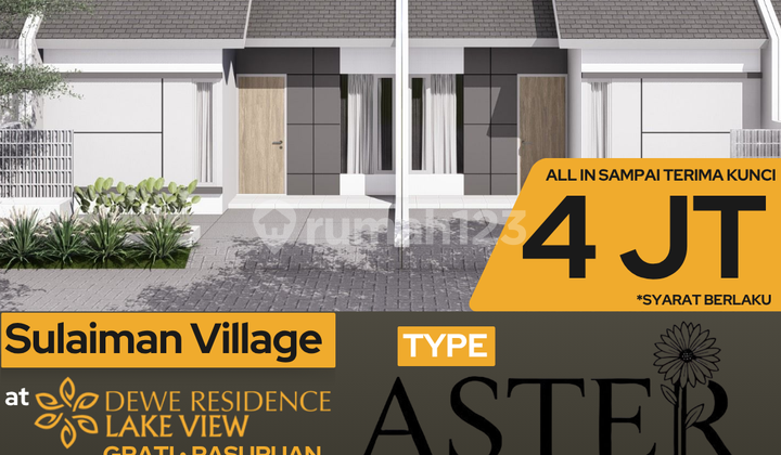 Rumah Subsidi di Pasuruan Type Aster 36/6 Angsuran Flat 1 Jutaan