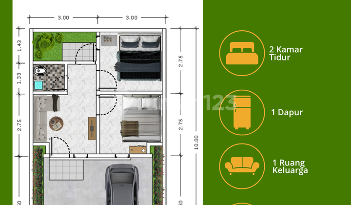 Hunian modern Type Aster Rumah Subsidi Dekat Tol dan Faskes 2