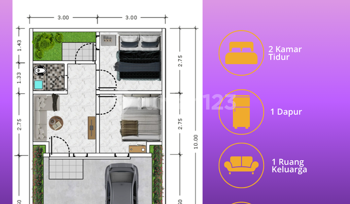 Hunian modern Type Aster View Danau dengan Harga Bersahabat 2
