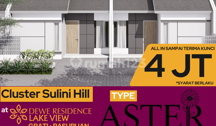 Rumah Asri Type Aster Pemandangan Danau, Harga Mulai 166 Jutaan