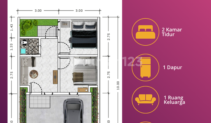 Subsidized House in Pasuruan, Aster Type, Comfortable Neighborhood