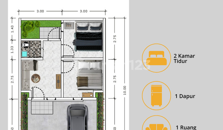 Type Aster 36/60 Rumah Subsidi View Danau, Dekat Sekolah & Faskes 2