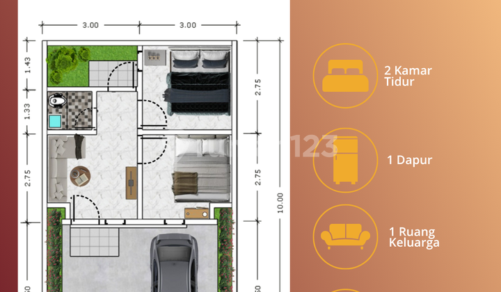Type Aster Rumah Subsidi Pasuruan dengan Nuansa Alam Danau 2