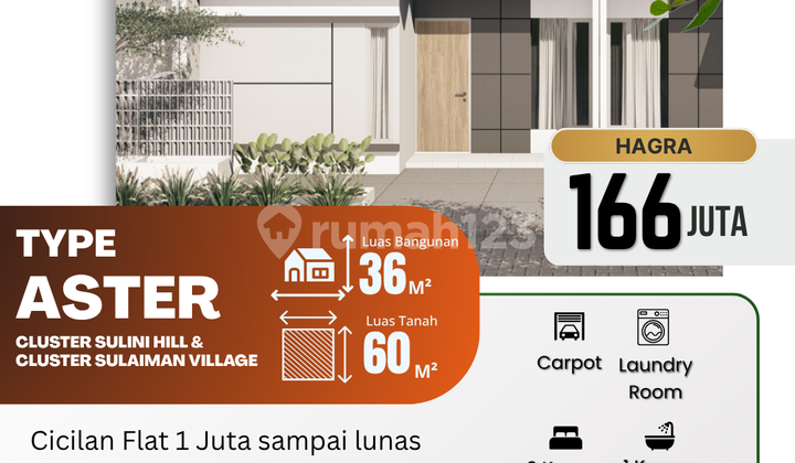 Aster Grati Residence 166M, 1M Installment, Near Public Facilities