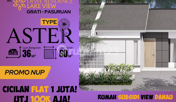 Rumah Tipe Aster Cocok untuk Keluarga, Dekat RSUD & Tol Grati