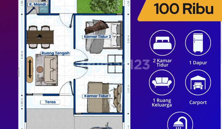 Rumah Baru Grati Pasuruan, Harga 166Jt, Tanpa Uang Muka 2