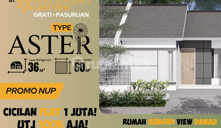 Rumah Aster 36/60 View Danau Ranu Grati, Lokasi Super Strategis