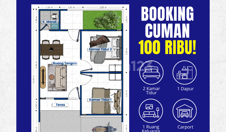 Grati Pasuruan Affordable House Type 36/60, Only Rp100K Booking Fee