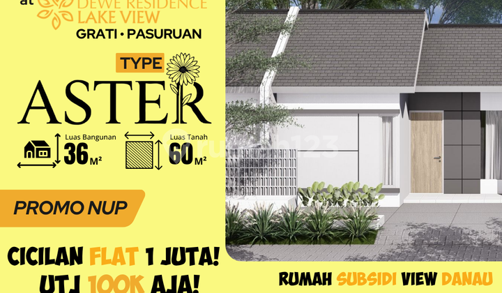Rumah tipe Aster 36/60 View Danau Ranu Grati, UTJ 100 Ribuan 1