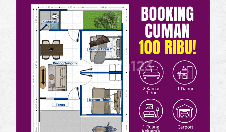 New Grati House 166M, Installment 1M-ish, Ready to Occupy Fast Aster House Grati Pasuruan, Book 100K Cheap Grati House, No Down Payment, Light Installment 1M-ish/Month