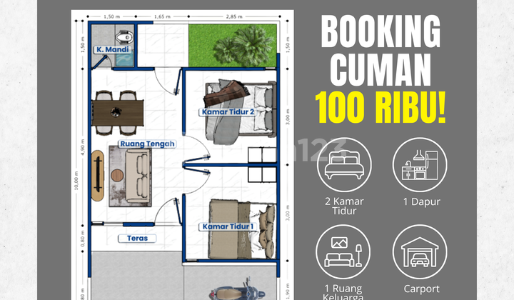 Rumah Baru Aster Grati 166Jt, Cicilan 1Jt-an, Booking 100Rb Saja 2
