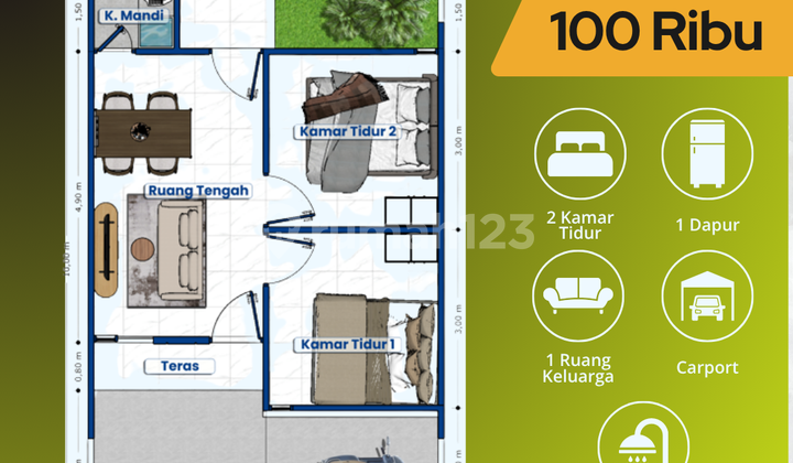 Hunian Aster 36/60, Tanpa DP, Booking Ringan 100Rb 2