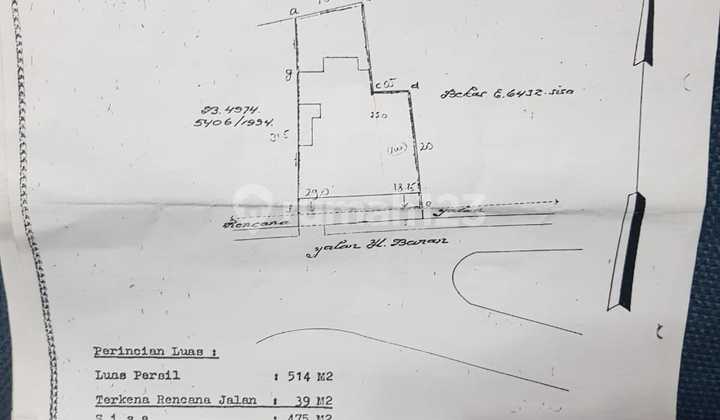 For Sale Land Calculation House Deplu Raya Pondok Pinang South Jakarta