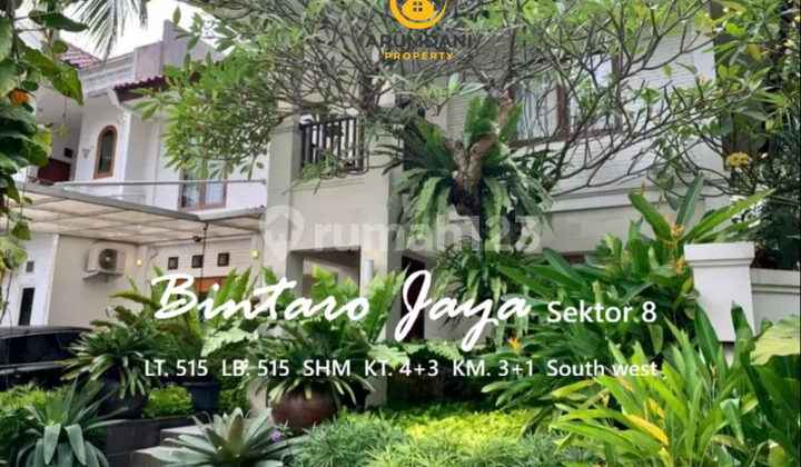 Dijual Cepat Rumah Cantik Nuansa Villa Bali Tropical House With Pool Lokasi Strategis Dekat Tol Dan Sekolah Dan Perbelanjaan Lokasi Di Bintaro Jaya Sektor 8, Tangerang Selatan