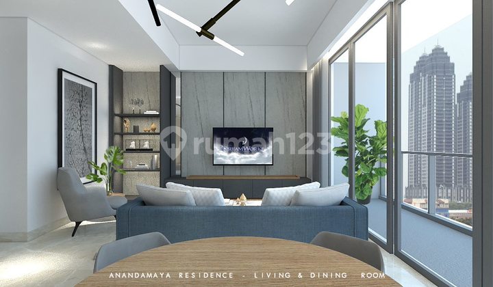 For Rent: Fully Furnished Apartment Unit. Ready to Occupancy 3+1 Bedroom at Anandamaya Residence. Sudirman. Central Jakarta.
