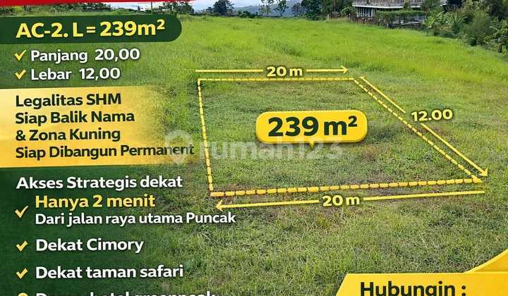 Tanah Dekat Jalan Raya Puncak