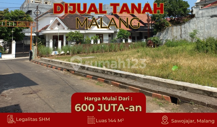 Tanah Luas di Sawojajar Malang! SHM, 144 m², Mulai 600 Juta-an