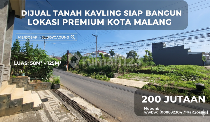 Tanah SHM Malang Kota Lokasi Merjosari Jl. Joyoagung Tanah SHM Malang Kota Lokasi Merjosari Jl. Joyoagung