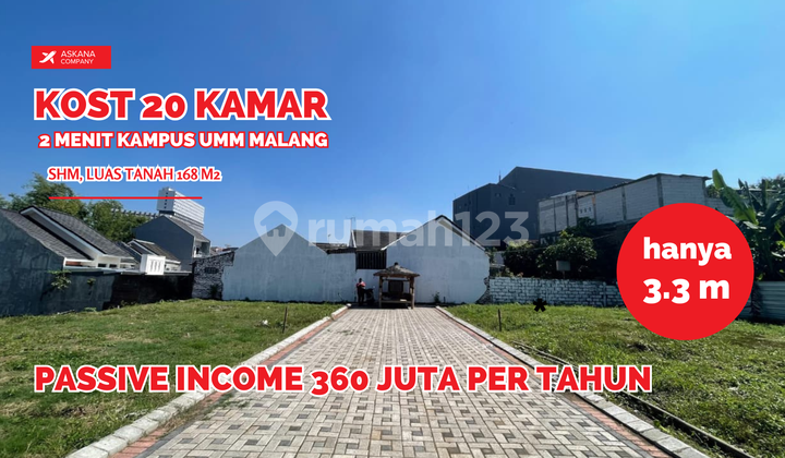 dijual kost 20 kamar hanya 3 m an sebelah UMM
