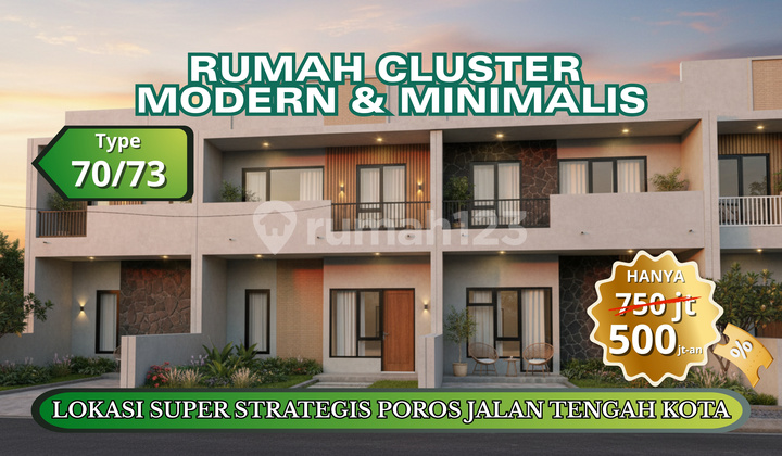 RUMAH CLUSTER MODERN MINIMALIS POROS JALAN TENGAH KOTA MALANG