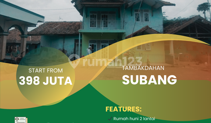 Dijual Rumah 2 Lantai di Tambakdahan, Subang